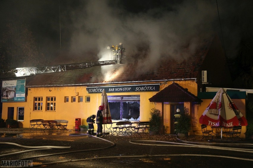 Pożar baru Sobótka w Opolu Bierkowicach.
