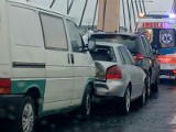 Wypadek w Toruniu. Na moście gen. Zawackiej zderzyło się 5 samochodów 