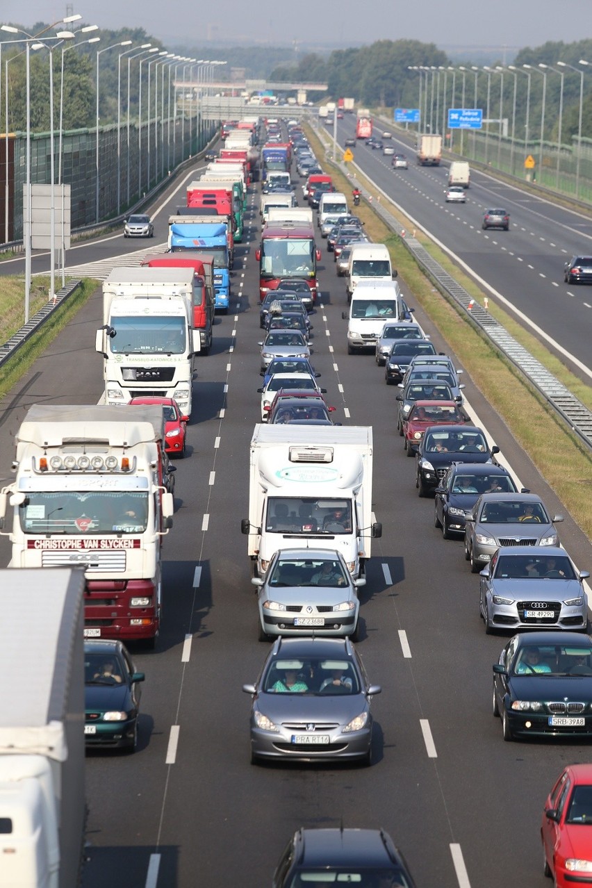 Korek na A4 w Rudzie Śląskiej