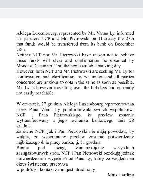 Fałszywy "przelew" na konto Wisły. W klubie czekają na prawdziwy dokument. Nowi właściciele mieli czas do północy 29 grudnia