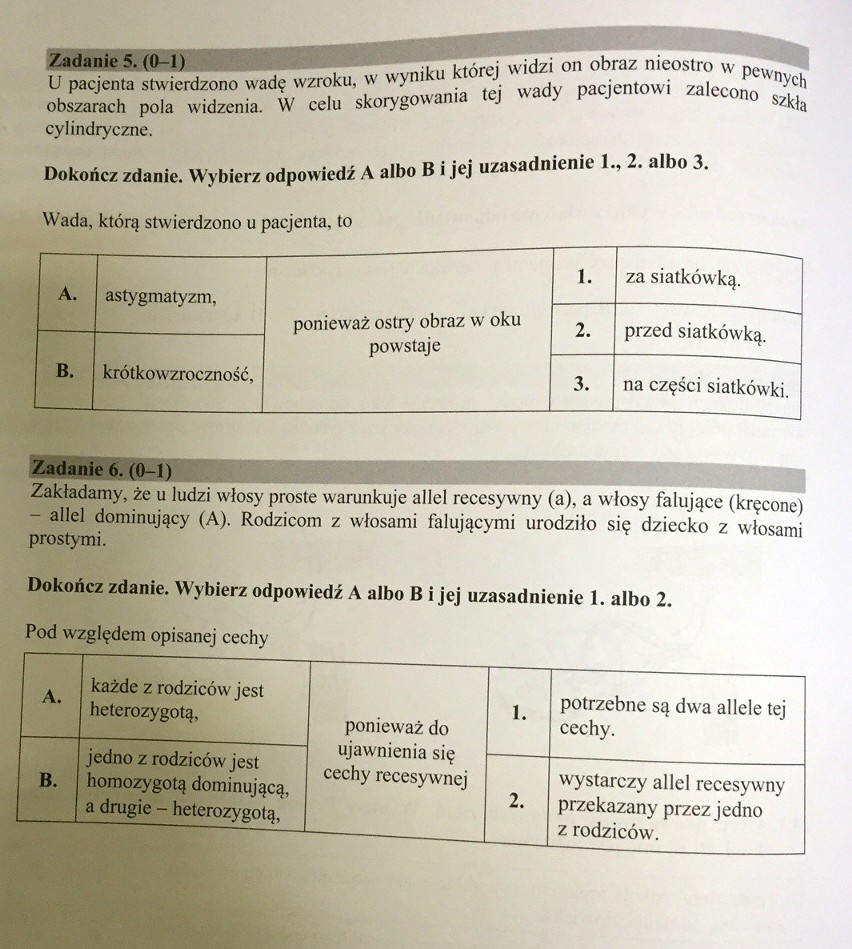 Egzamin gimnazjalny 2016 BIOLOGIA, CHEMIA, FIZYKA, GEOGRAFIA...