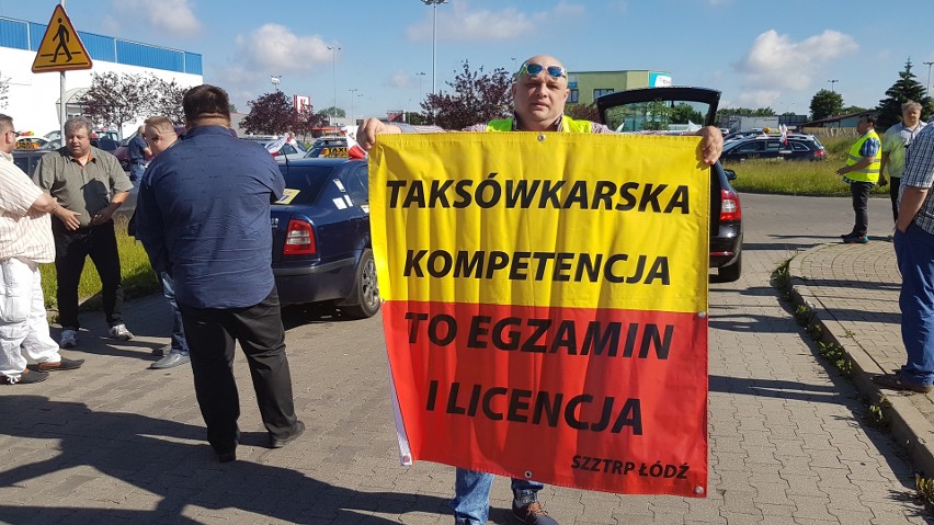 Protest taksówkarzy w Łodzi [ZDJĘCIA, WIDEO]