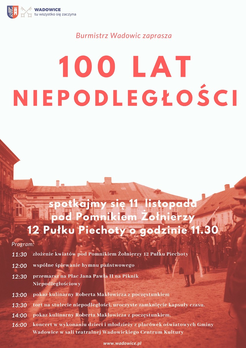 Program uroczystości 11 listopada