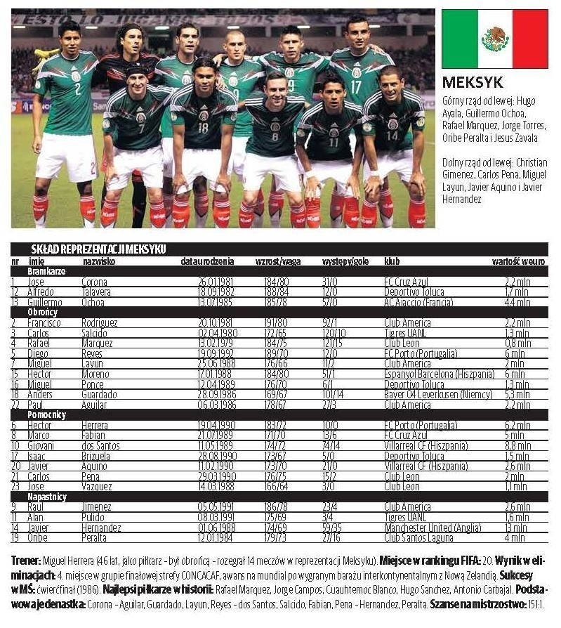 Mundial 2014: Składy drużyn na MŚ 2014 w Brazylii [MUNDIAL 2014 BRAZYLIA SKŁADY NA MUNDIAL 2014]