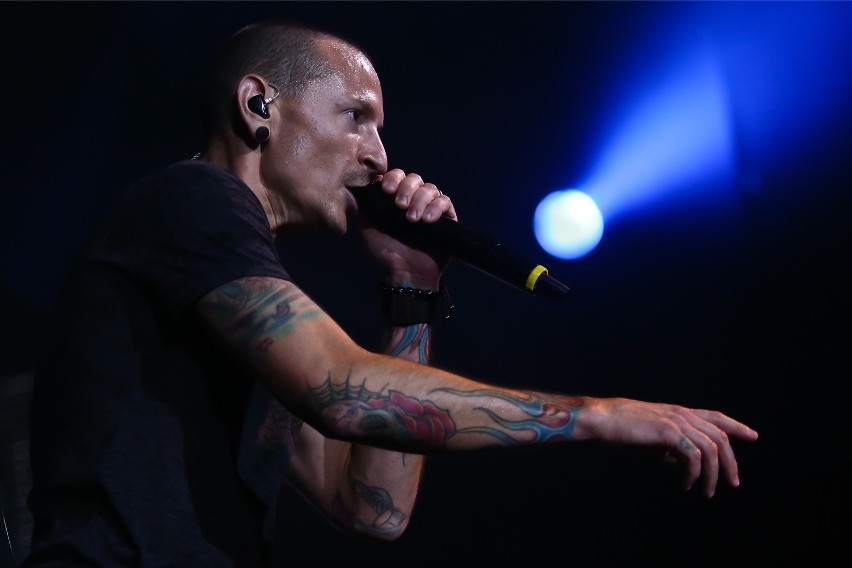 Chester Bennington - koncert Linkin Park we Wrocławiu w 2014...
