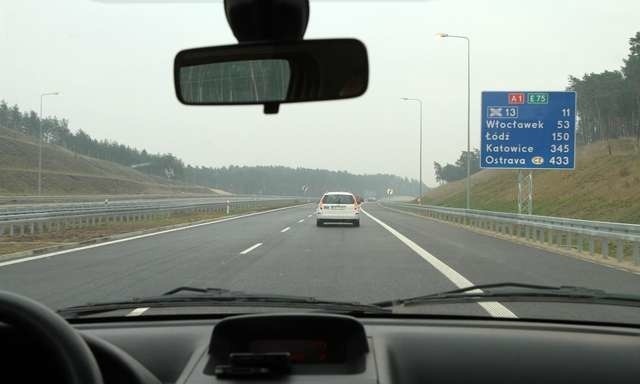 A1 - przejazd autostradą z węzła Czerniewice przed otwarciemCzerniewice- Włocławek