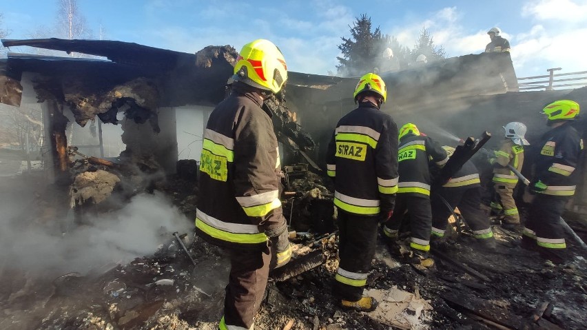 Pożar domku letniskowego w miejscowości Nogat w powiecie...