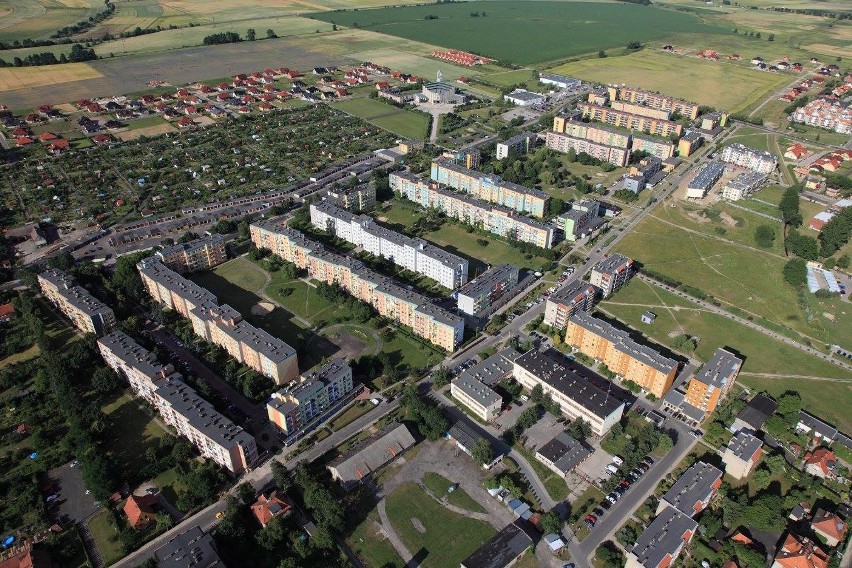 Zobacz lotnicze zdjęcia Kluczborka. Zdjęcia Osiedla Północ z...