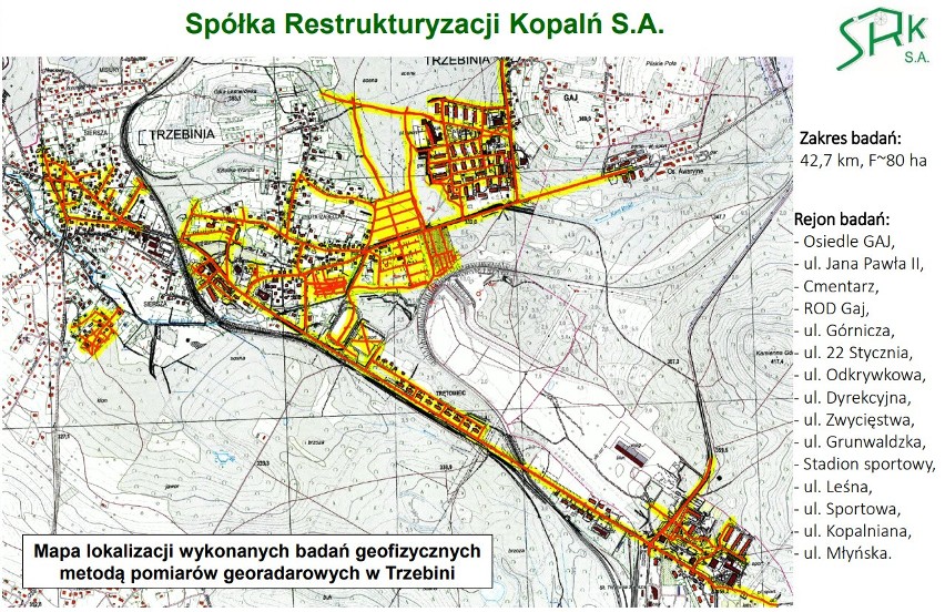 Wyniki badań pokopalnianego terenu w Trzebini. Zobaczcie mapy z miejscami, gdzie jest największe ryzyko zapadlisk!