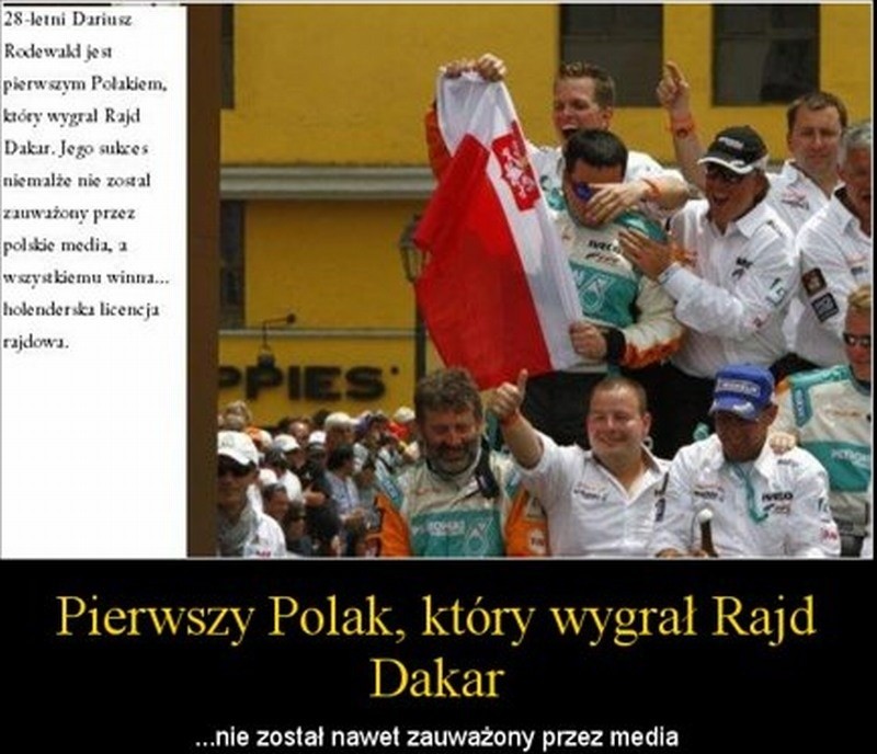 "Pierwszy Polak, który wygrał Rajd Dakar... nie został nawet...
