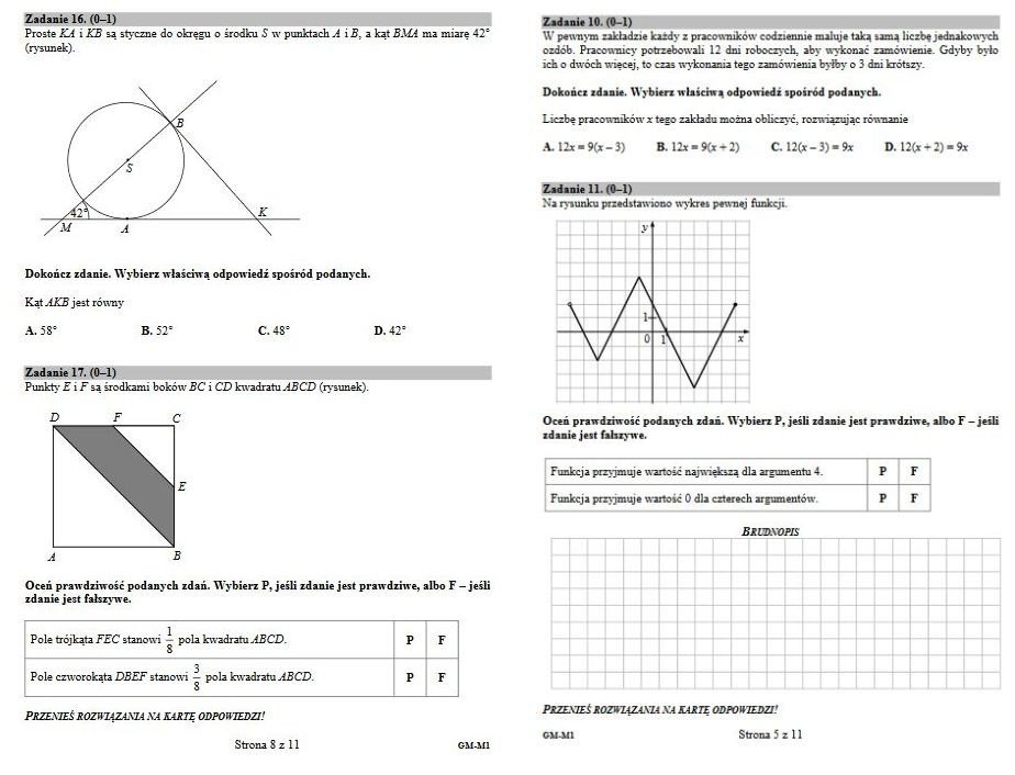 Egzamin gimnazjalny 2017/2018 CZĘŚĆ MATEMATYCZNO-PRZYRODNICZA