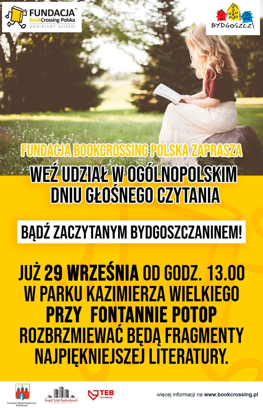 Dzień Głośnego Czytania świętujmy online. Bydgoszcz czyta także przy fontannie Potop