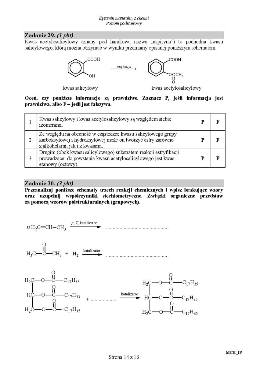 Stara matura 2016: Chemia podstawowa [ODPOWIEDZI, ARKUSZ...