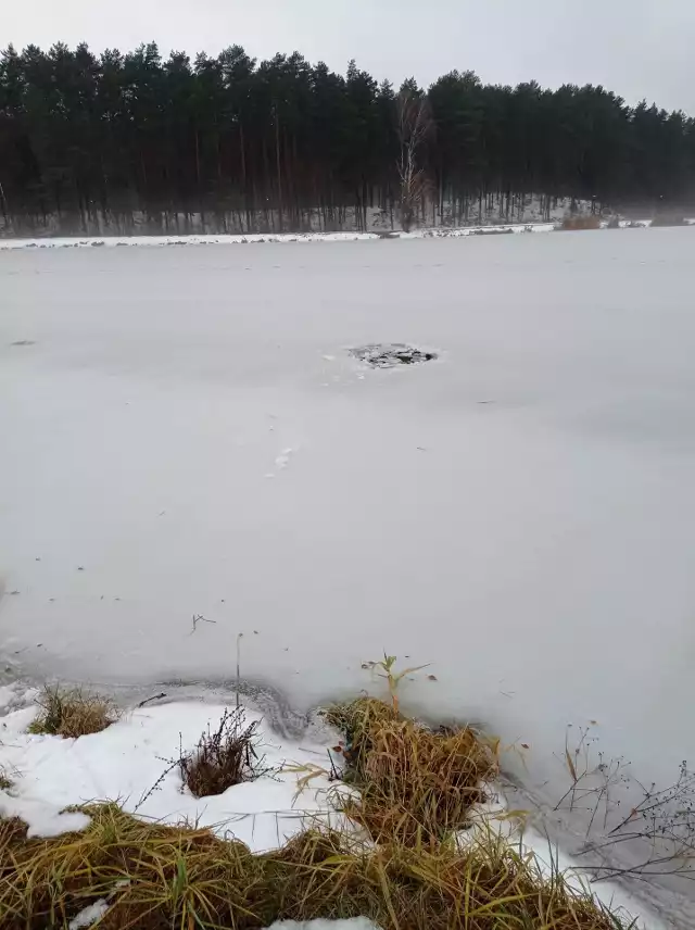 Omal nie doszło do tragedii. Lód załamał się kilka metrów od brzegu