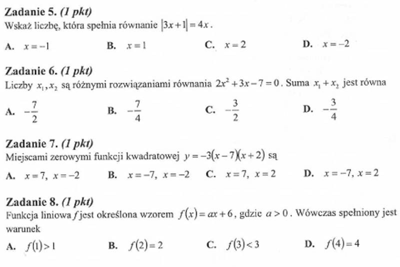 Zadania z podstawowej matury z matematyki 2012. Odpowiedzi z...