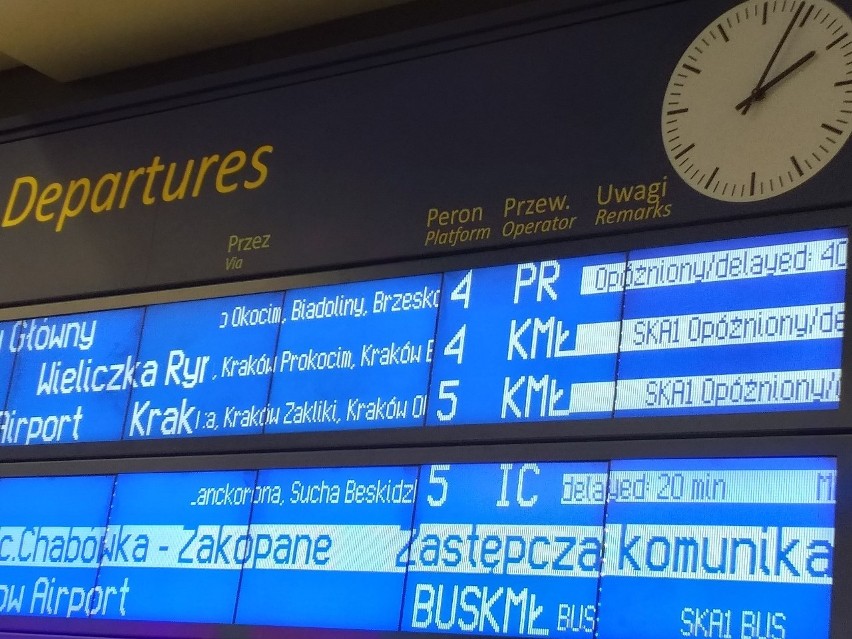 Kraków. Duże opóźnienia pociągów przez prace manewrowe [ZDJĘCIA]