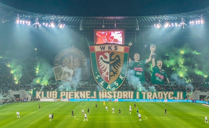 Oprawa na meczu Śląsk Wrocław - Legia Warszawa z ubiegłego...