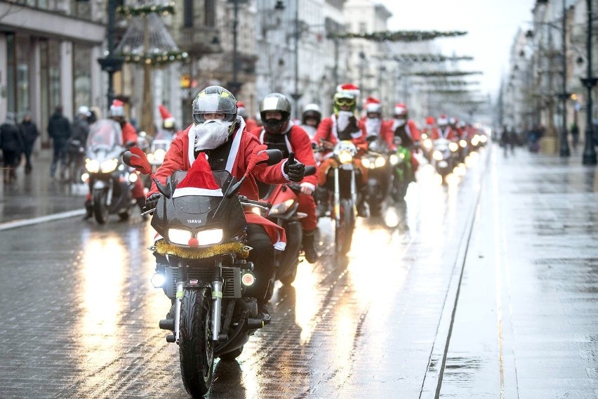 200 mikołajów na motocyklach przejechało ulicami Łodzi i obdarowało prezentami dzieci z domów dziecka