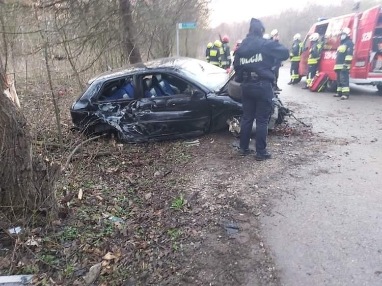 Kolizja samochodu osobowego w  Brzoskwini, gminie Zabierzów....