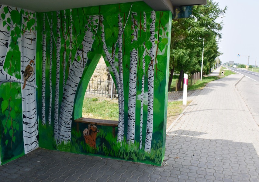 Kolorowe przystanki w gminie Zarszyn to dzieło Pawła Kaprala...