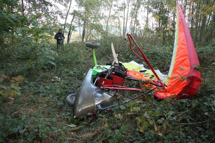 Wypadek motolotniarza w Masłowie