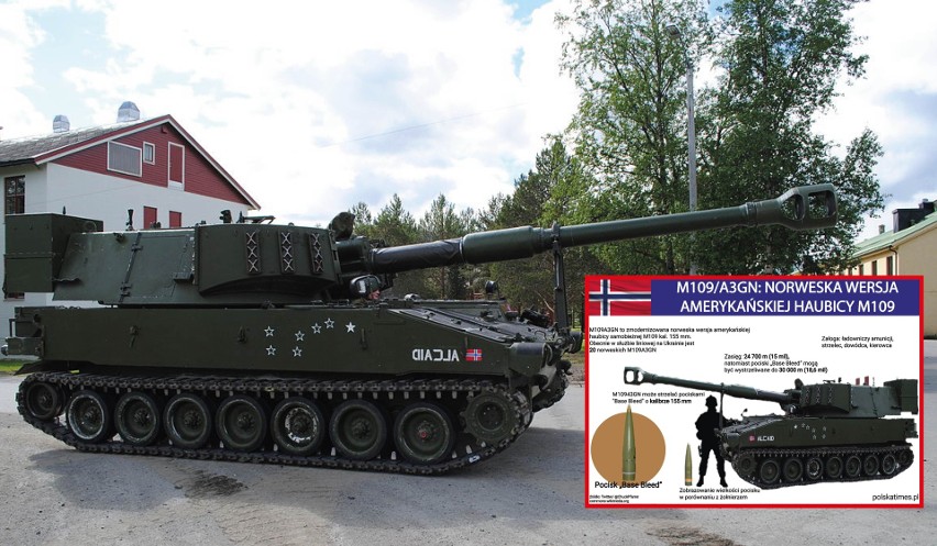 Norwegia używa haubic M109 w wersji M109A3GN.