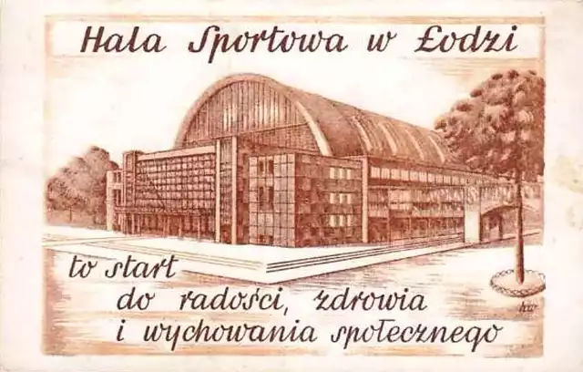 1 października 1957 oddano do użytku Łódzką Halę Sportową (obecnie hala MOSiR przy ul. ks. Skorupki 21). Prace nad halą rozpoczęto w 1948 r. lecz na kilka lat zostały wstrzymane. Na zdjęciu pierwotny projekt hali.