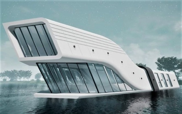 Tak mógłby wyglądać dom na wodzie. Czy jest na takie obiekty szansa w Nowym Sączu?