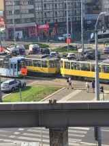 Kolizja na pl. Rodła w Szczecinie. Zderzyły się dwa samochody