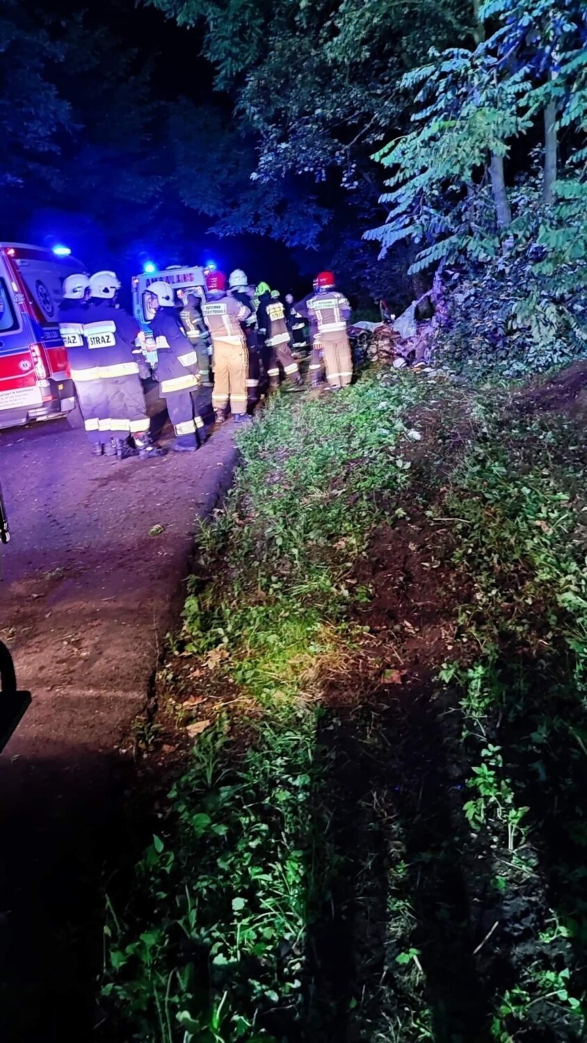 Tragiczny wypadek w Siemkowicach w powiecie pajęczańskim. Kierowca uciekał przed policją. Dwie osoby nie żyją