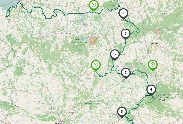 Trasę Green Velo można wyznaczyć na specjalnej interaktywnej mapce znajdującej się na oficjalnej stronie projektu