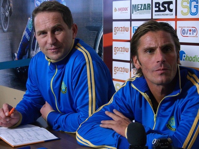 Daniel Nermark (z lewej trener Piotr Paluch) ma być silnym punktem gorzowskiej Stali w tym sezonie