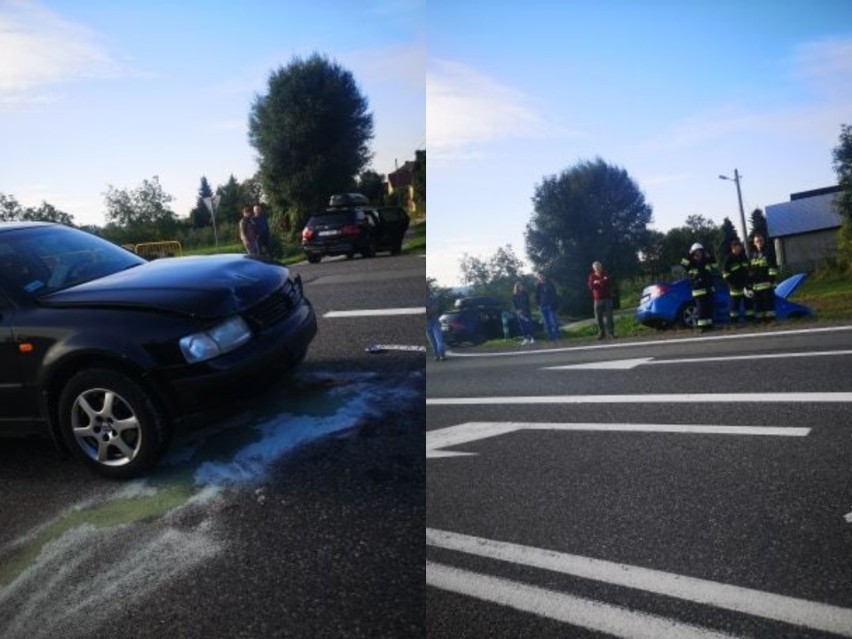 Wypadek w Łążku. Na drodze krajowej numer 9 zderzyły sie dwa samochody (ZDJĘCIA CZYTELNIKA)