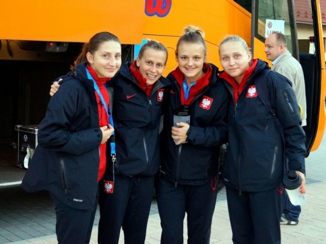 Reprezentantki Polski w futsalu i zawodniczki Rolnika B. Głogówek (od lewej): Ilona Sotor, Magdalena Łuczak-Wojcik, Agata Sobkowicz i Maria Hadelko.