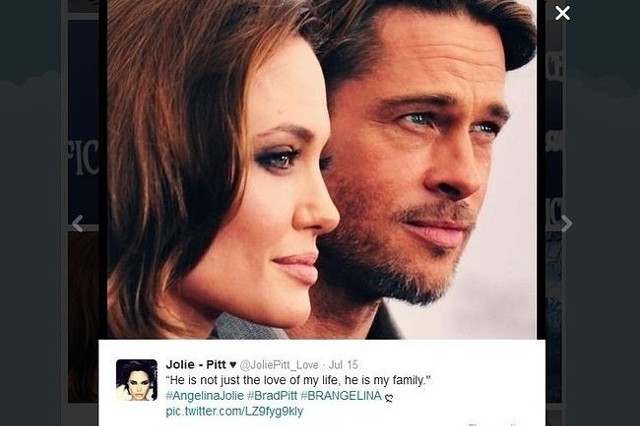 Angelina Jolie i Brad Pitt (fot. screen z Twitter.com)