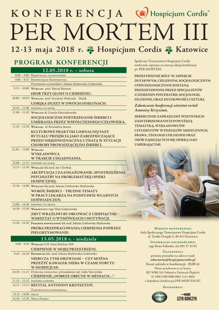 III Konferencja PER MORTEM w Hospicjum Cordis odbędzie się...