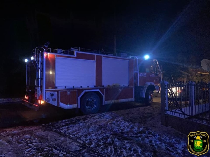 Pożar garażu w Zawadach gm. Baranowo, 10.01.2021