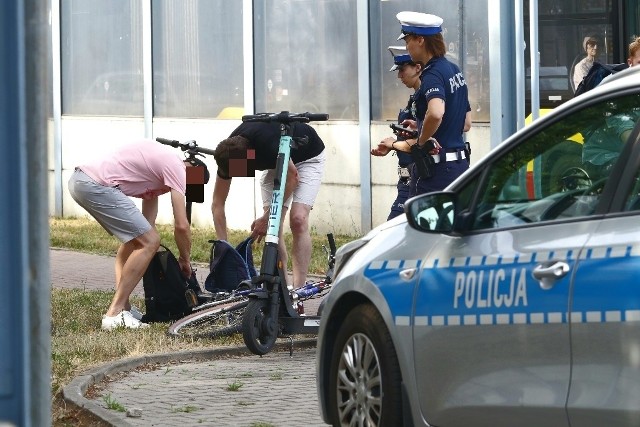 Wypadek rowerzysty i hulajnogisty przy obwodnicy śródmiejskiej we Wrocławiu