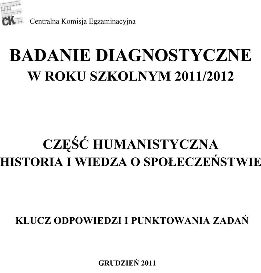 Próbny egzamin gimnazjalny 2012: Historia i WOS - odpowiedzi