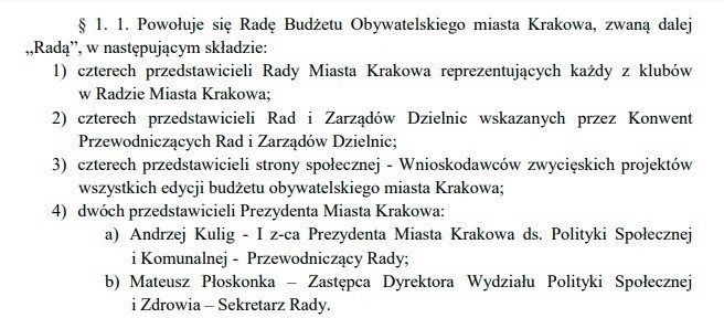 Fragment zarządzenia, dotyczącego nowej RBO