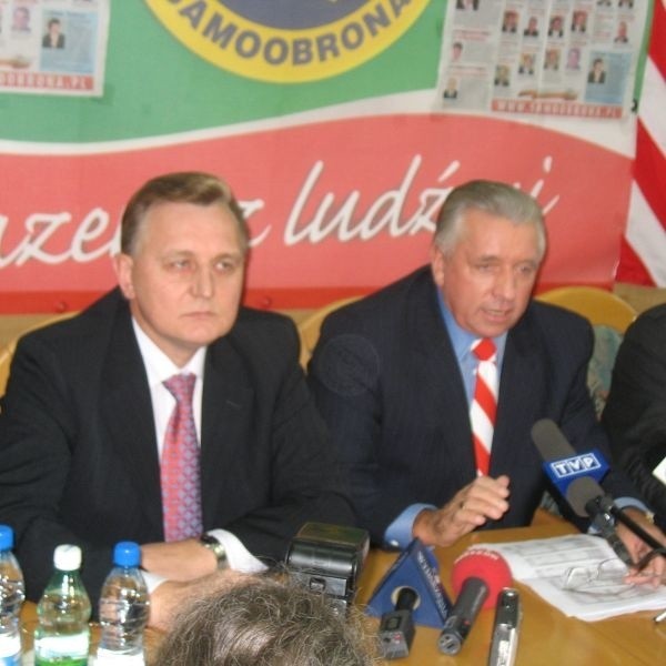 Zygmunt Wrzodak, numer jeden na liście Samoobrony obok lidera partii Andrzeja Leppera