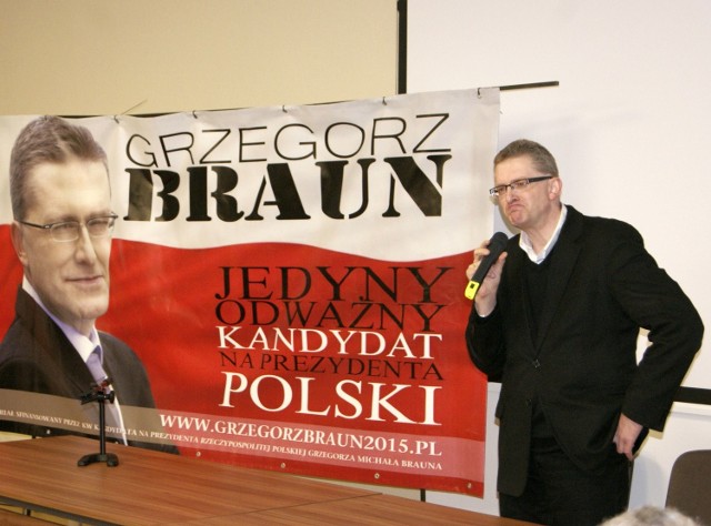 Grzegorz Braun w Stalowej Woli.