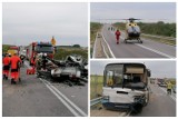 Łubiane: Wypadek śmiertelny na DK 61. Zderzenie gimbusa z samochodem. Jedna osoba nie żyje, cztery ranne, w tym troje dzieci