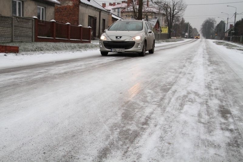 Gołoledź na kieleckich ulicach