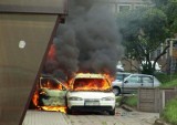 W Stargardzie doszczętnie spłonął samochód [zdjęcia]