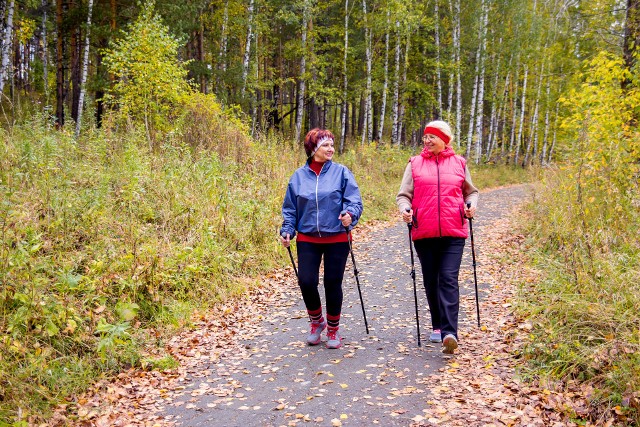 Nordic walking jest aktywnością fizyczną, którą z powodzeniem mogą uprawiać starsze osoby. Co ważne angażuje ona aż 90 proc. mięśni!