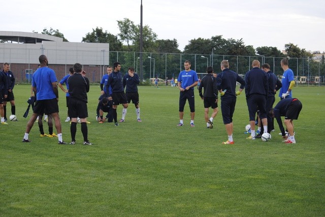 Piłkarze Zawiszy trenują przed meczem z Podbeskidziem