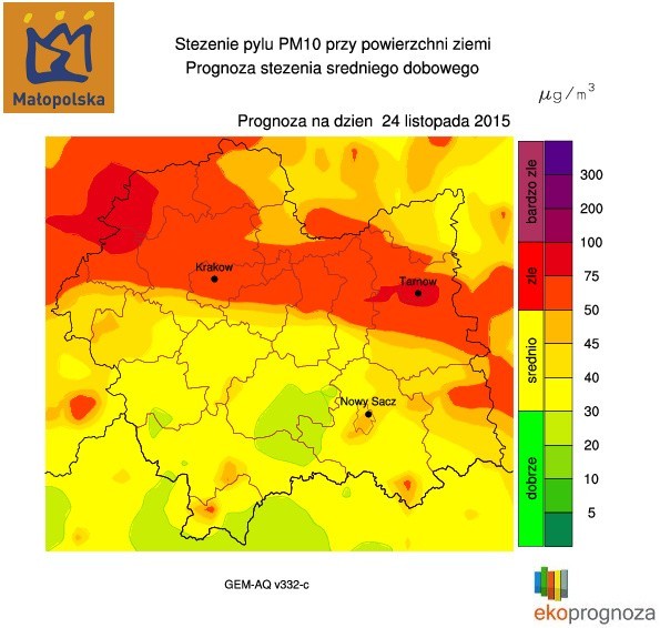 Smog w Krakowie. Pogorszenie stanu powietrza w niedzielę. Prognoza na kolejne dni