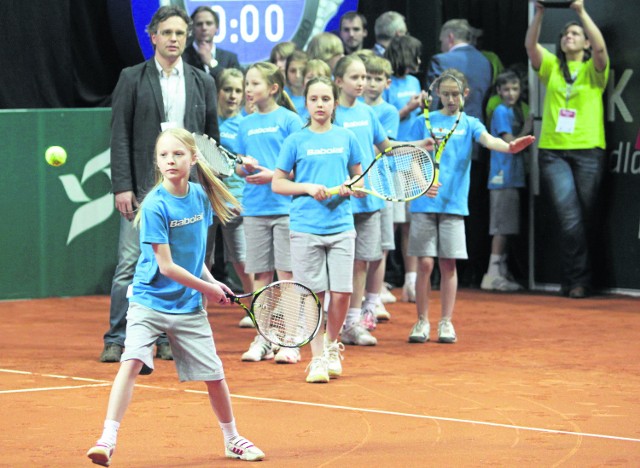 Dzieci mogły pograć z gwiazdami w czasie turnieju w Spodku
