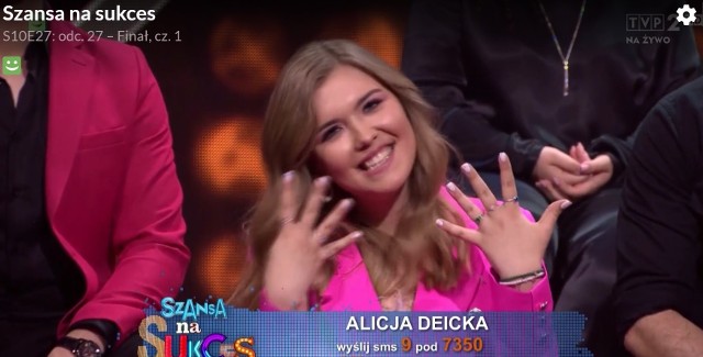 Alicja Deicka z Lubienia Kujawskiego wystąpiła w finale "Szansy na Sukces"